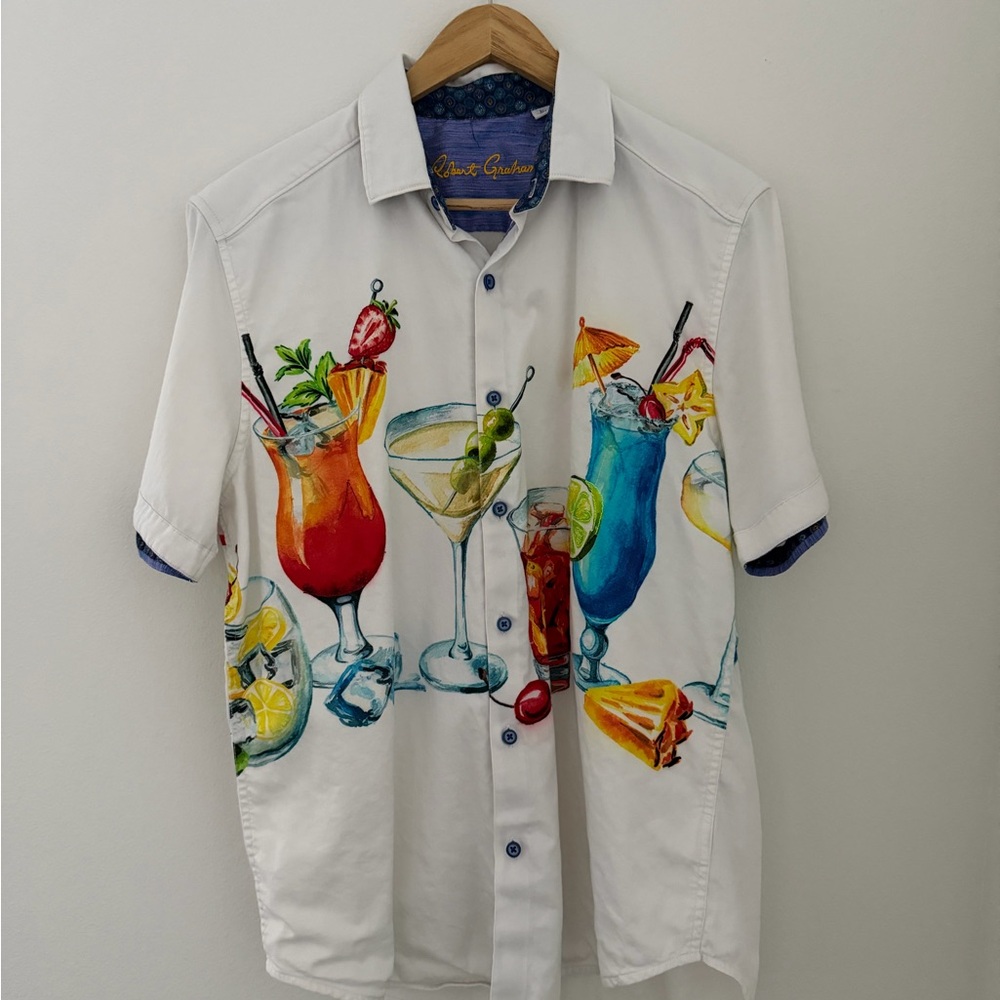 Robert Graham Men’s Tiki Cocktail Button Down Shirt Large